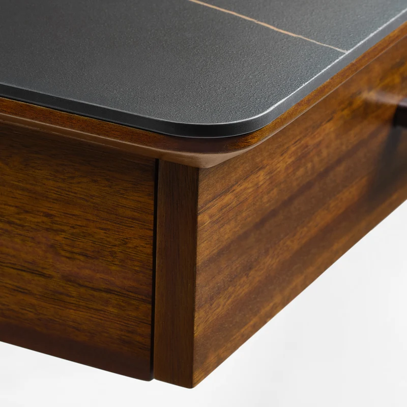 Ark Pro L-Shaped Standing Desk (Sintered Stone, 63"x23")