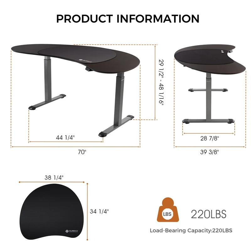 Cashew Shape Standing Desk (70"x39")