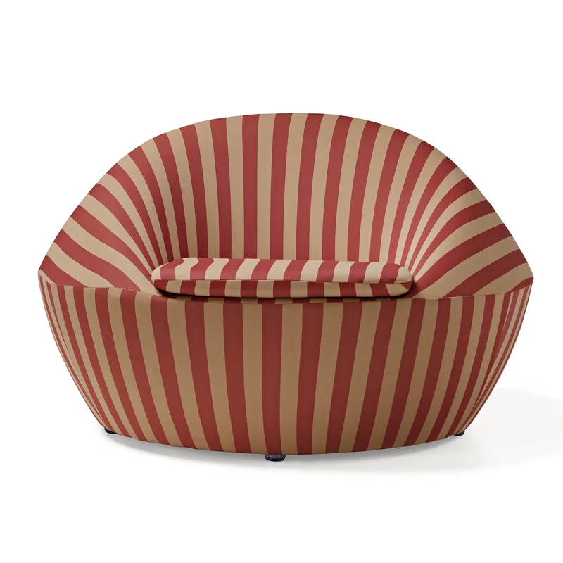 Lounge Chair-Red Yellow & Blue Yellow Stripe
