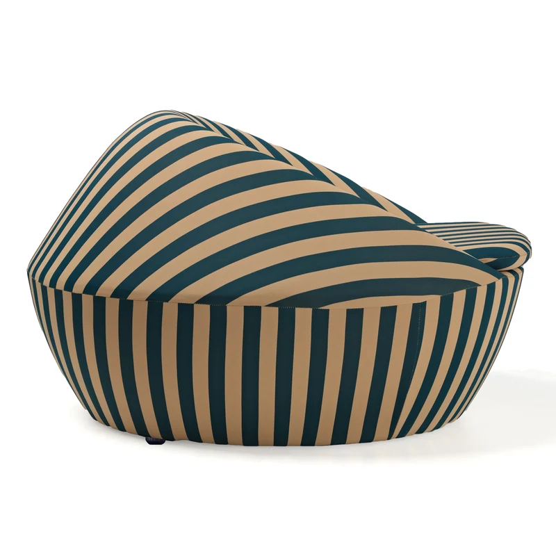 Lounge Chair-Red Yellow & Blue Yellow Stripe