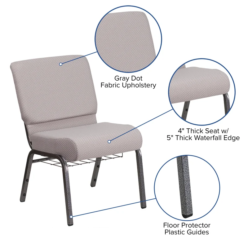 21"W Church/Reception Guest Chair with Communion Cup Book Rack