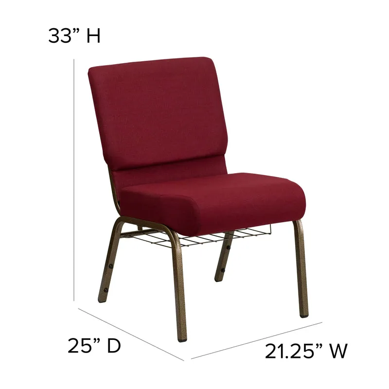 21"W Church/Reception Guest Chair with Communion Cup Book Rack
