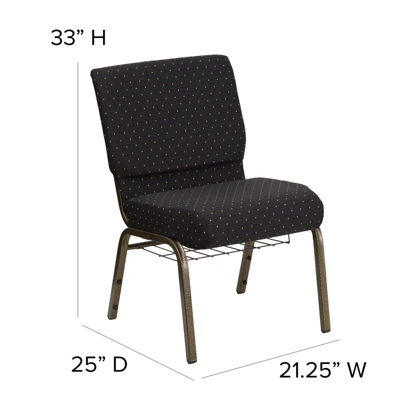 21"W Church/Reception Guest Chair with Communion Cup Book Rack