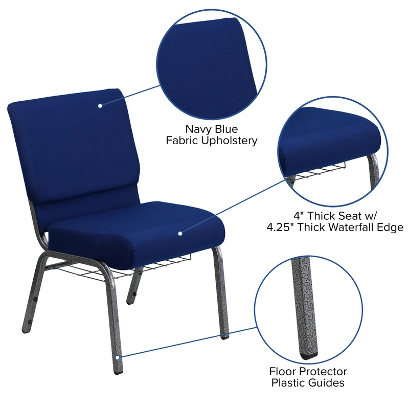 21"W Church/Reception Guest Chair with Communion Cup Book Rack