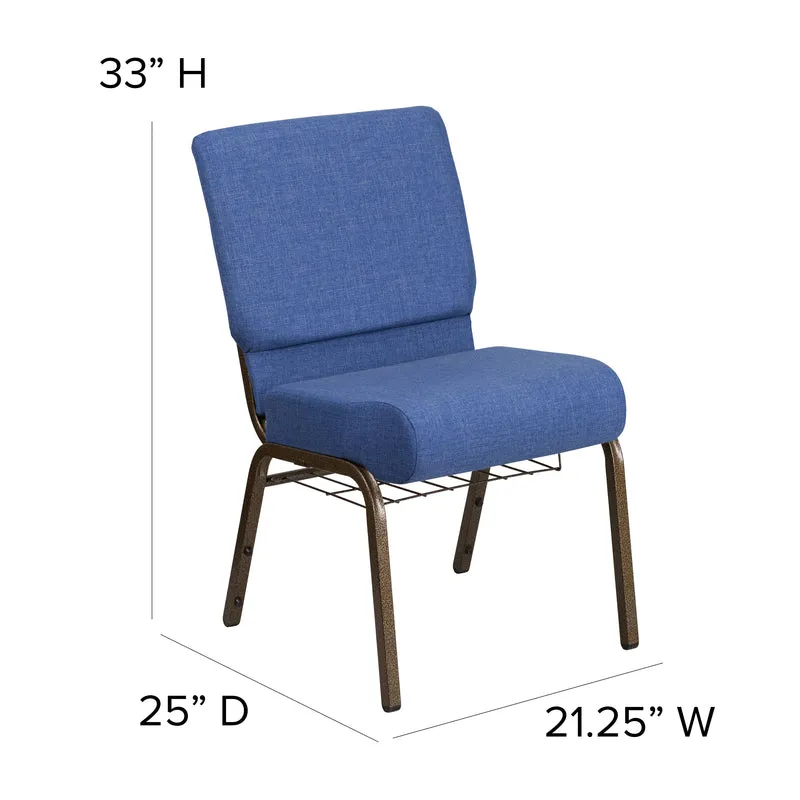 21"W Church/Reception Guest Chair with Communion Cup Book Rack