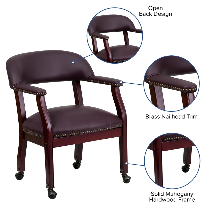 Conference Chair with Accent Nail Trim and Casters
