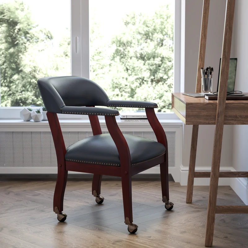 Conference Chair with Accent Nail Trim and Casters