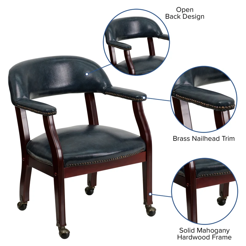 Conference Chair with Accent Nail Trim and Casters