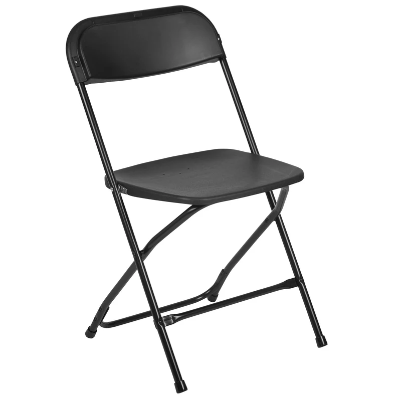 Set of 6 Stackable Folding Plastic Chairs - 650 LB Weight Capacity