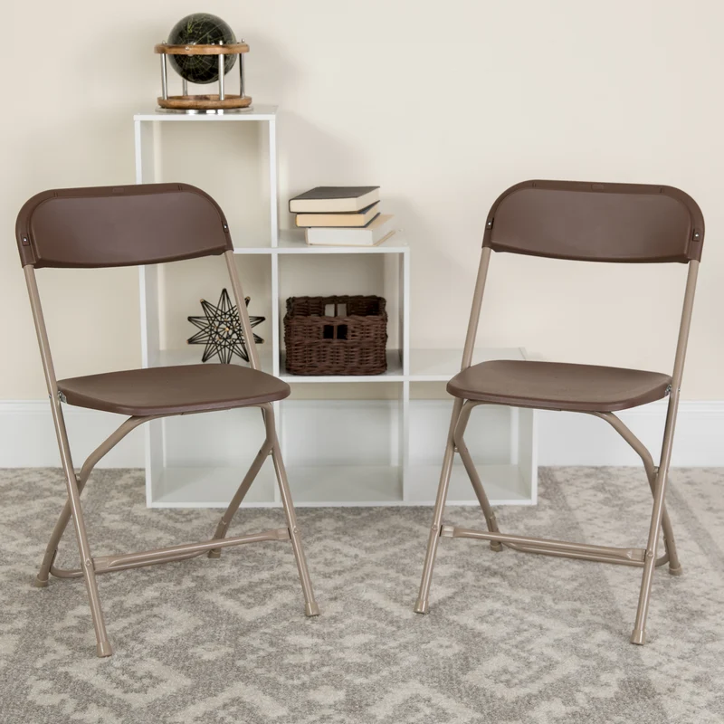 Set of 6 Stackable Folding Plastic Chairs - 650 LB Weight Capacity