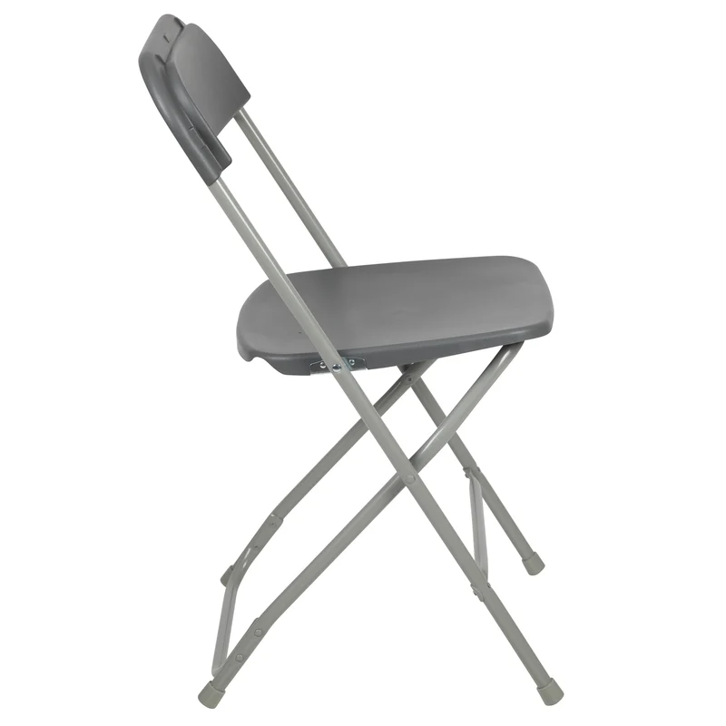 Set of 6 Stackable Folding Plastic Chairs - 650 LB Weight Capacity