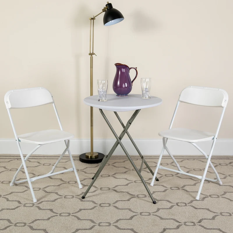 Set of 6 Stackable Folding Plastic Chairs - 650 LB Weight Capacity