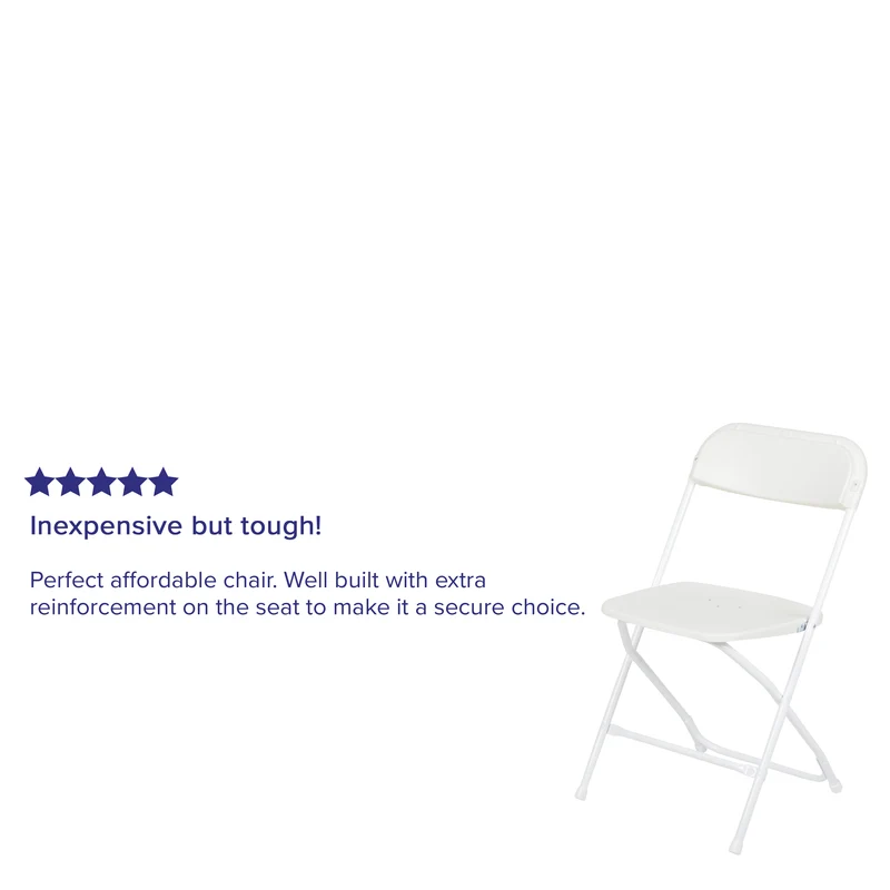 Set of 6 Stackable Folding Plastic Chairs - 650 LB Weight Capacity