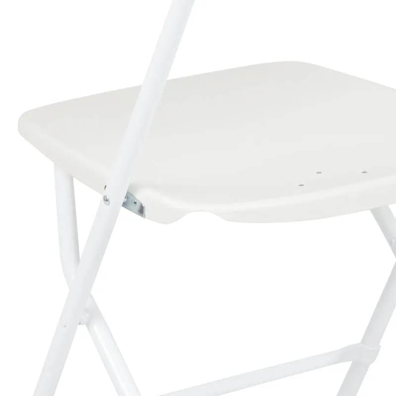 Set of 6 Stackable Folding Plastic Chairs - 650 LB Weight Capacity