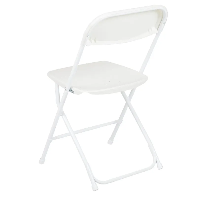 Set of 6 Stackable Folding Plastic Chairs - 650 LB Weight Capacity