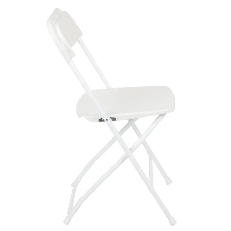 Set of 6 Stackable Folding Plastic Chairs - 650 LB Weight Capacity