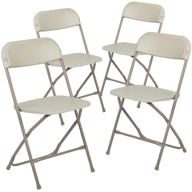 Plastic Folding Chair - 4 Pack 650LB Weight Capacity