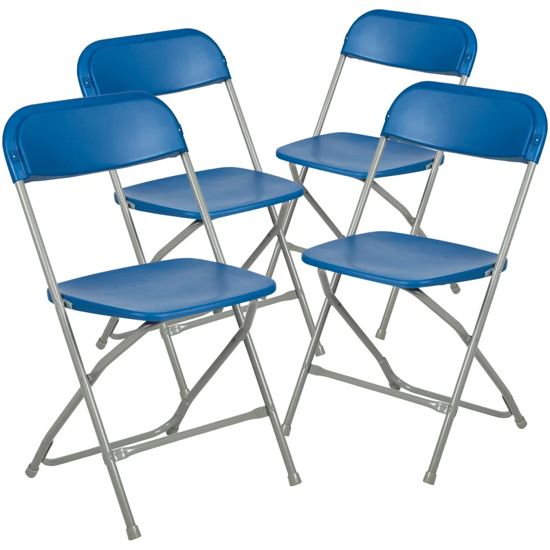 Plastic Folding Chair - 4 Pack 650LB Weight Capacity