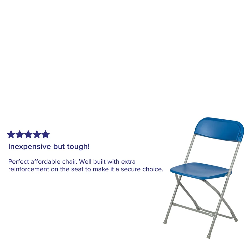 Plastic Folding Chair - 4 Pack 650LB Weight Capacity