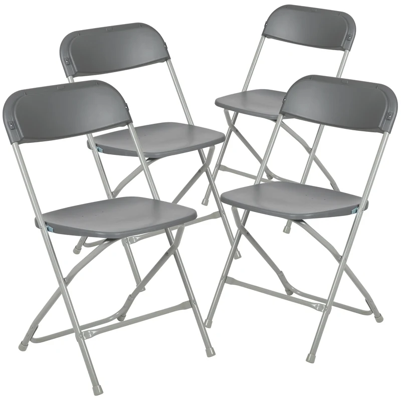 Plastic Folding Chair - 4 Pack 650LB Weight Capacity