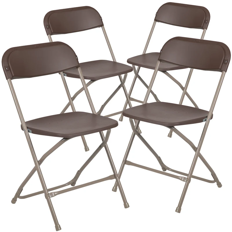 Plastic Folding Chair - 4 Pack 650LB Weight Capacity
