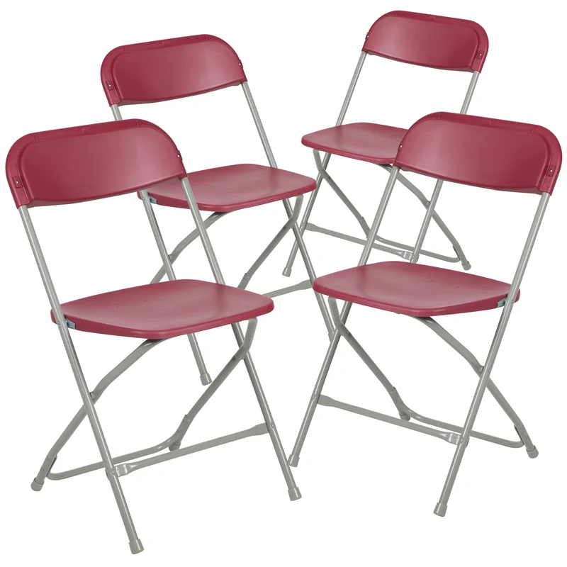 Plastic Folding Chair - 4 Pack 650LB Weight Capacity
