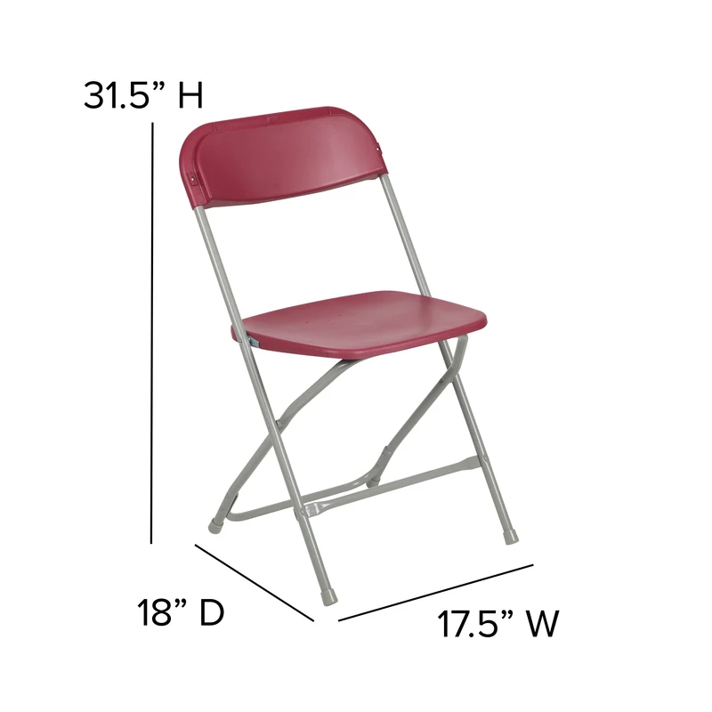 Plastic Folding Chair - 4 Pack 650LB Weight Capacity