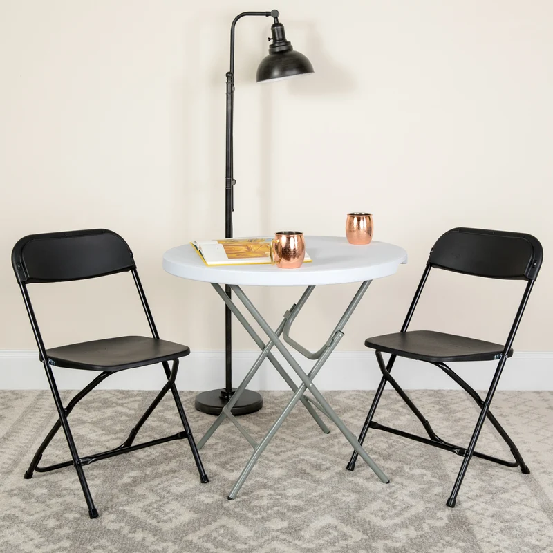 Plastic Folding Chair - 4 Pack 650LB Weight Capacity