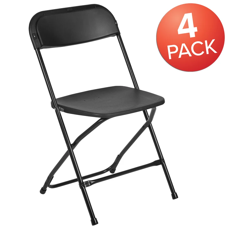 Plastic Folding Chair - 4 Pack 650LB Weight Capacity