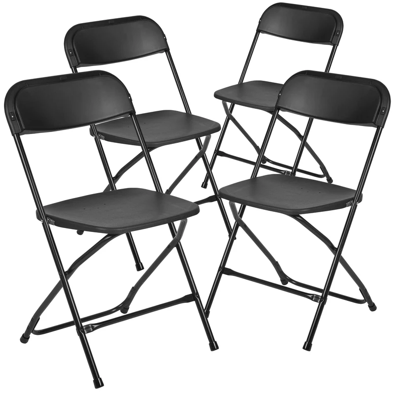 Plastic Folding Chair - 4 Pack 650LB Weight Capacity