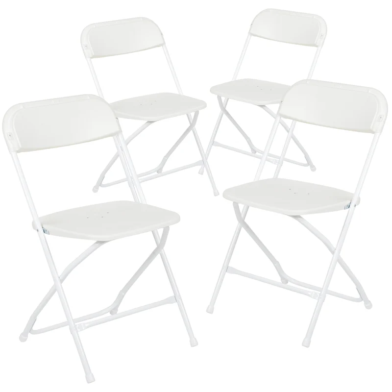 Plastic Folding Chair - 4 Pack 650LB Weight Capacity