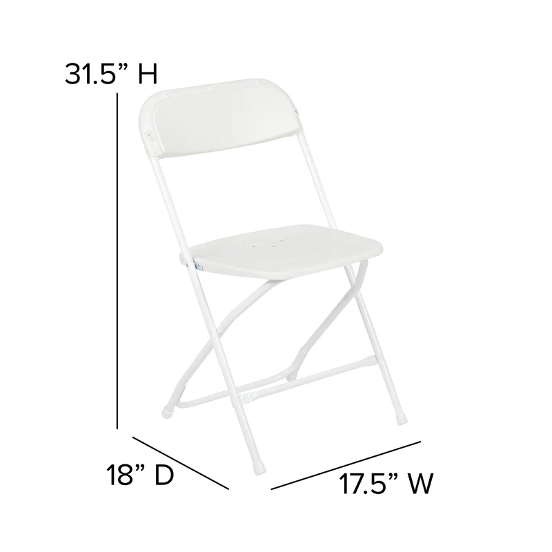 Plastic Folding Chair - 4 Pack 650LB Weight Capacity