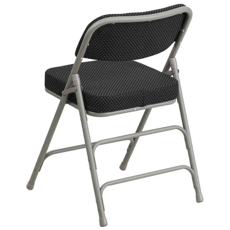 2 Pack Premium Curved Triple Braced & Hinged Fabric Upholstered Metal Folding Chair