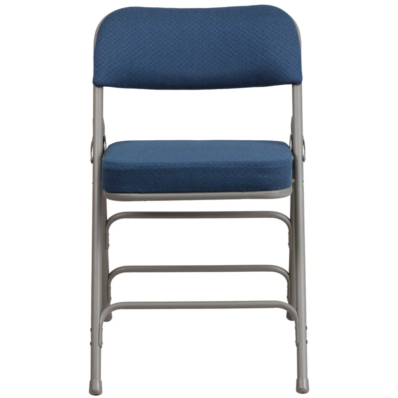 2 Pack Premium Curved Triple Braced & Hinged Fabric Upholstered Metal Folding Chair