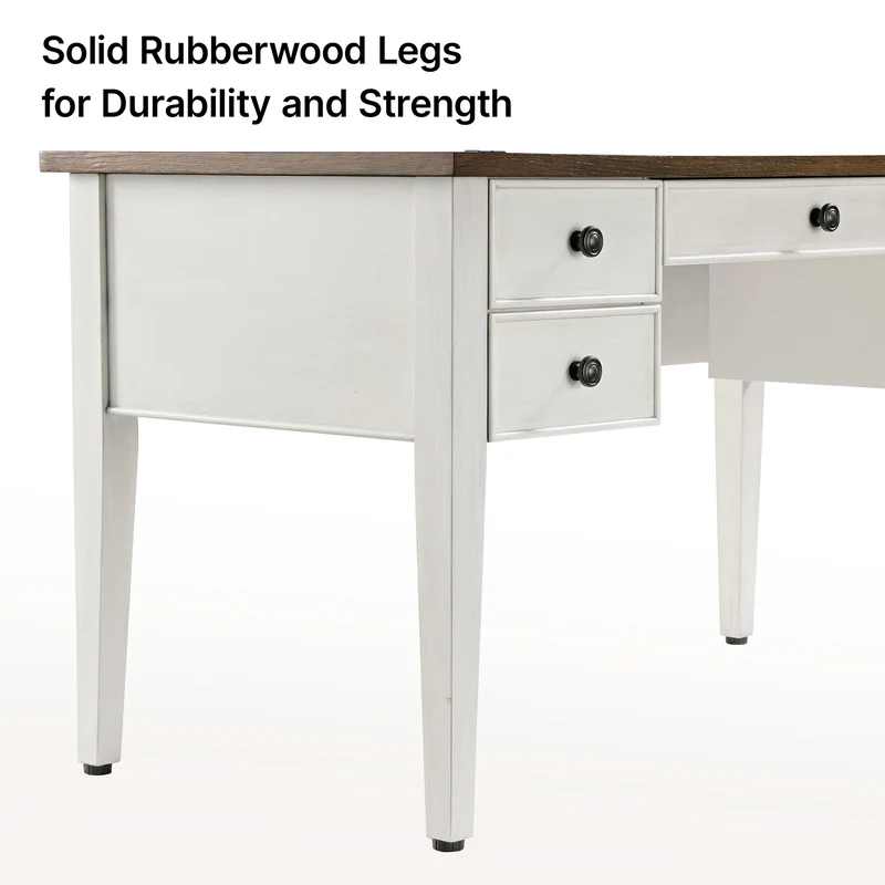 Farmhouse Office Desk with Drawers