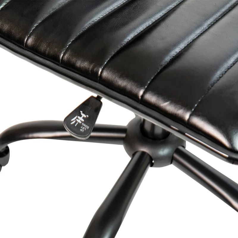 Low Back Designer Armless Ribbed Swivel Task Office Chair