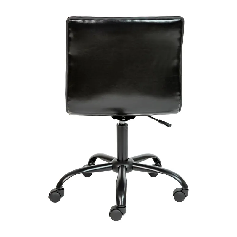 Low Back Designer Armless Ribbed Swivel Task Office Chair