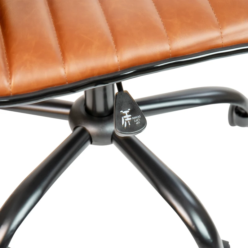 Low Back Designer Armless Ribbed Swivel Task Office Chair