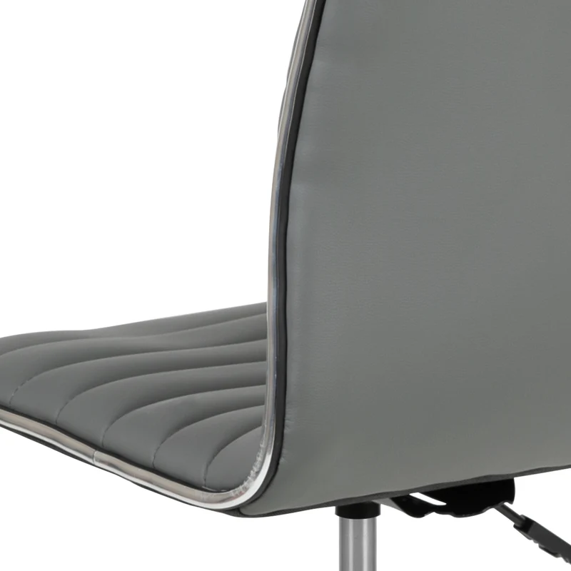 Low Back Designer Armless Ribbed Swivel Task Office Chair