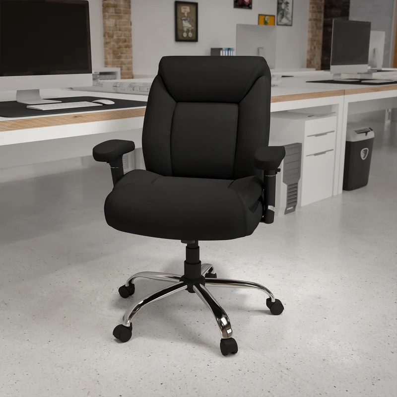 400 lb. Big & Tall Mid-Back Deep Tufted Ergonomic Task Office Chair & Arms