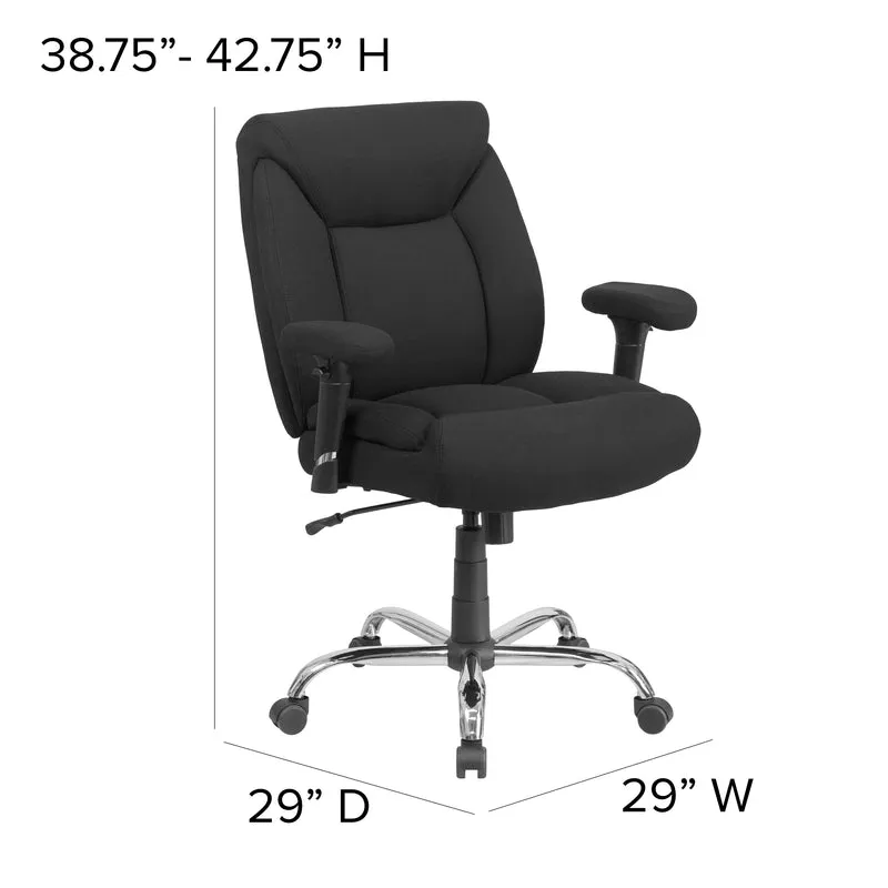 400 lb. Big & Tall Mid-Back Deep Tufted Ergonomic Task Office Chair & Arms