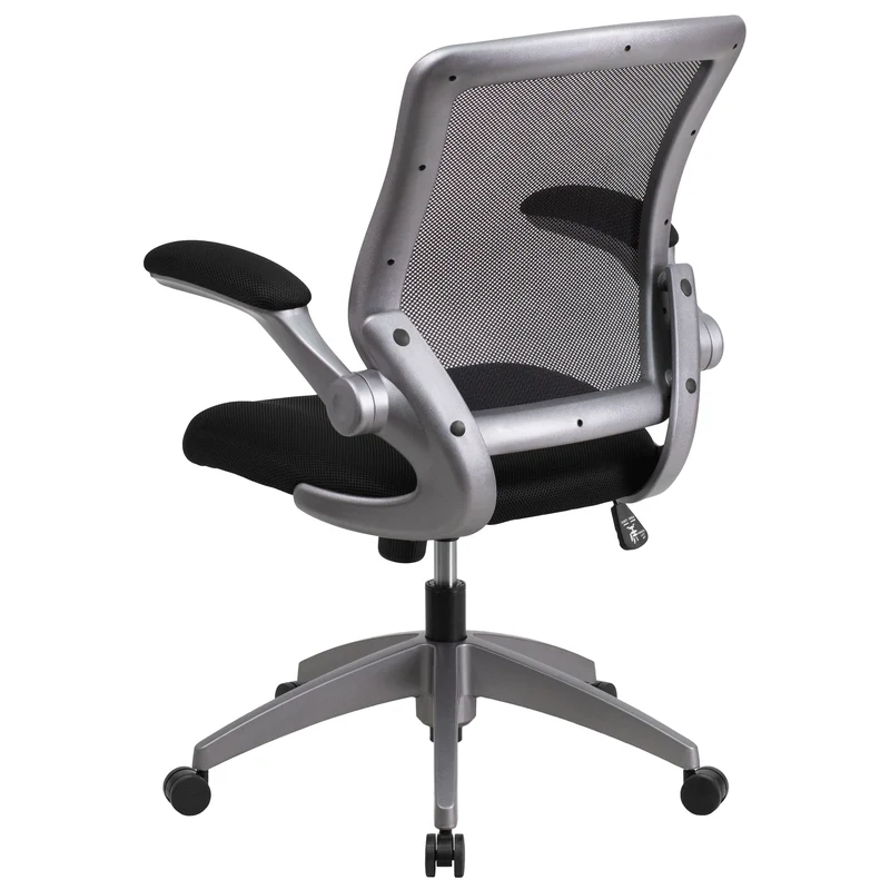 Mid-Back Mesh Swivel Ergonomic Task Office Chair with Gray Frame & Flip-Up Arms