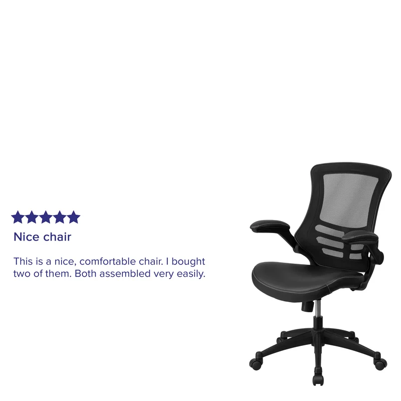 Mid-Back Mesh Swivel Ergonomic Task Office Chair with Flip-Up Arms
