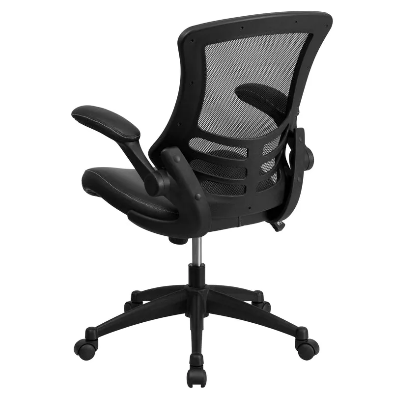 Mid-Back Mesh Swivel Ergonomic Task Office Chair with Flip-Up Arms