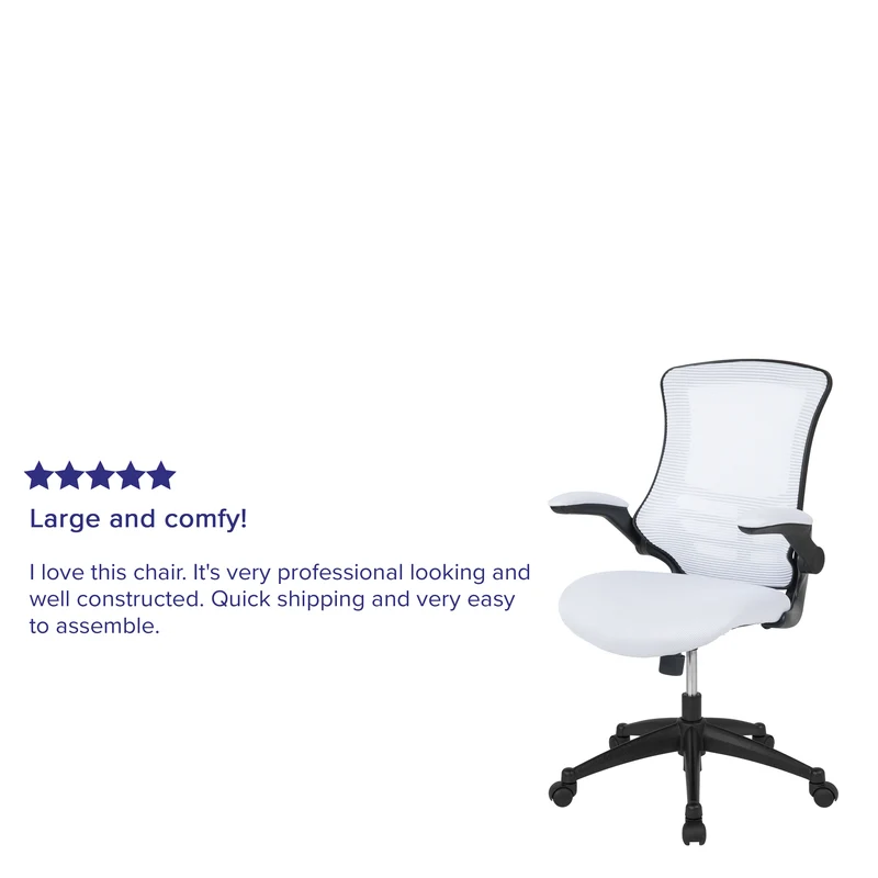 Mid-Back Mesh Swivel Ergonomic Task Office Chair with Flip-Up Arms