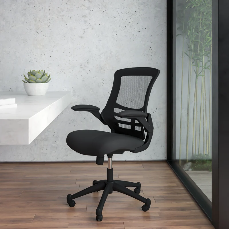 Mid-Back Mesh Swivel Ergonomic Task Office Chair with Flip-Up Arms