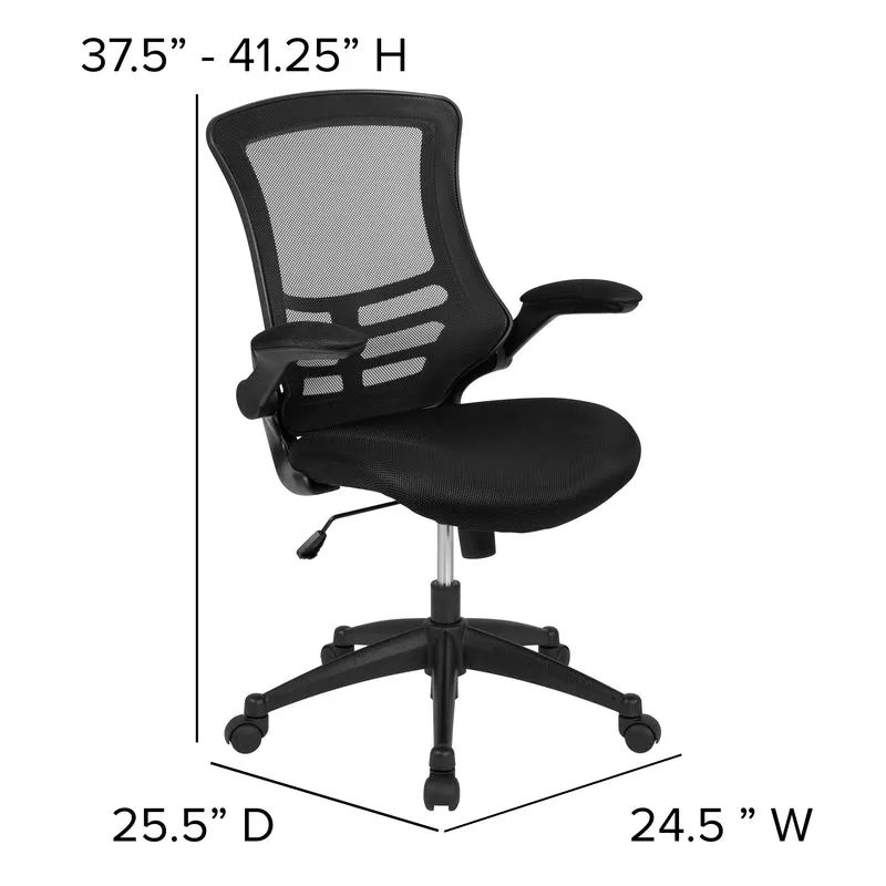 Mid-Back Mesh Swivel Ergonomic Task Office Chair with Flip-Up Arms