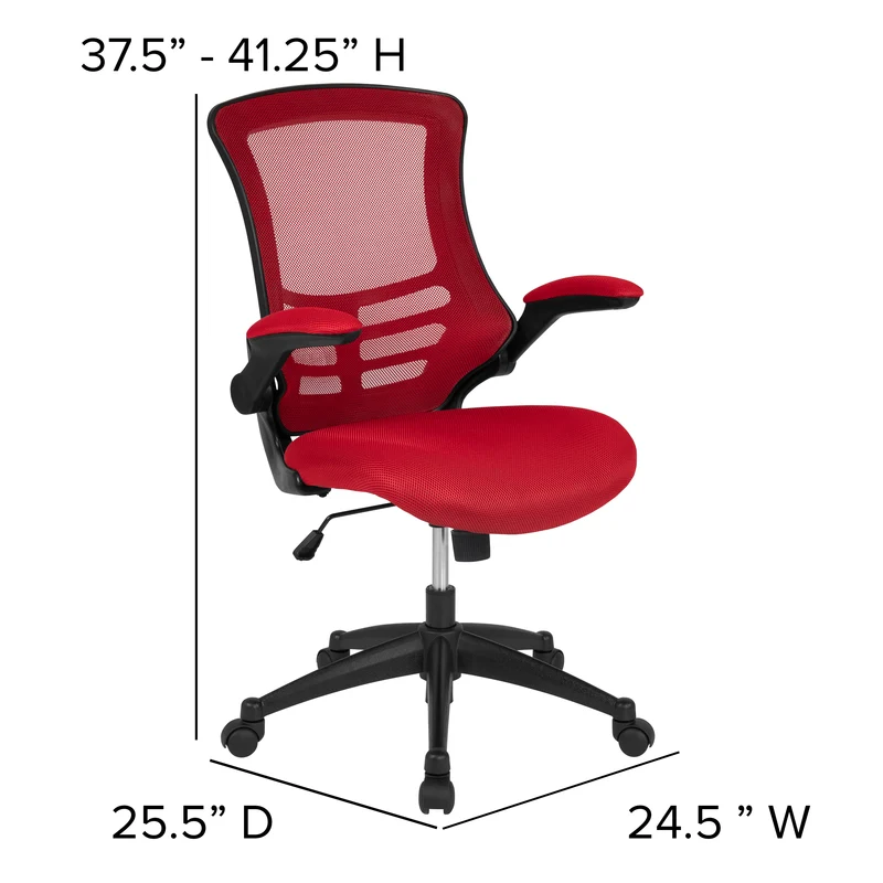 Mid-Back Mesh Swivel Ergonomic Task Office Chair with Flip-Up Arms