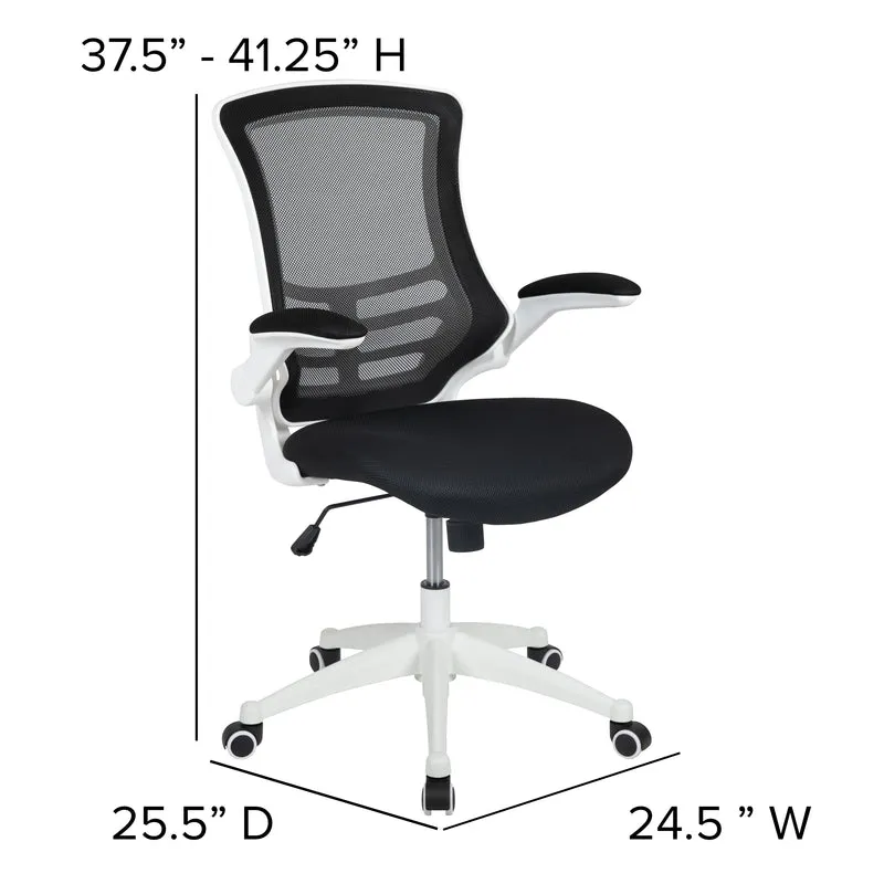 Mid-Back Mesh Swivel Ergonomic Task Office Chair with Flip-Up Arms