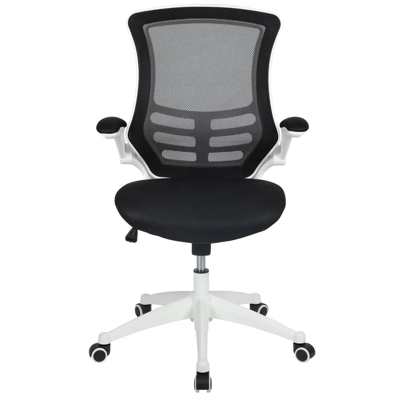 Mid-Back Mesh Swivel Ergonomic Task Office Chair with Flip-Up Arms